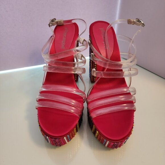 Jeffrey Campbell Rhinestone Platform Heeled Sandal - Picture 3 of 8
